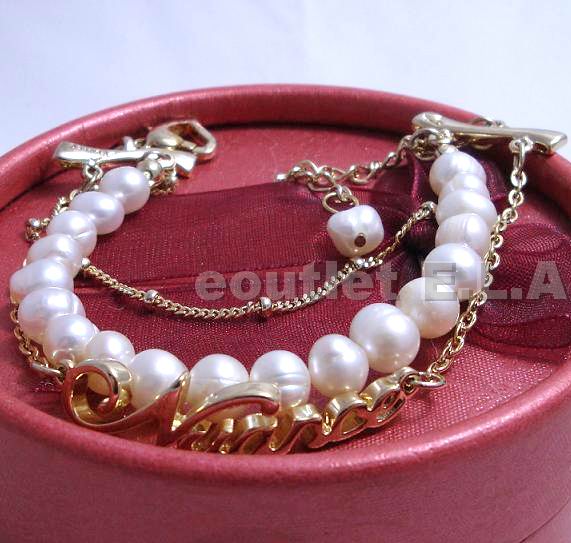 NUANCE GENUINE 8mm WHITE PEARLS 3-ROW BRACELET